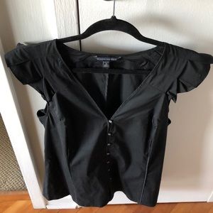 banana republic black cap sleeve top